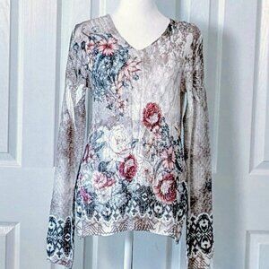 BELLE FRANCE Women's Lightweight Long Sleeve Sweater  Size S  Multi Color